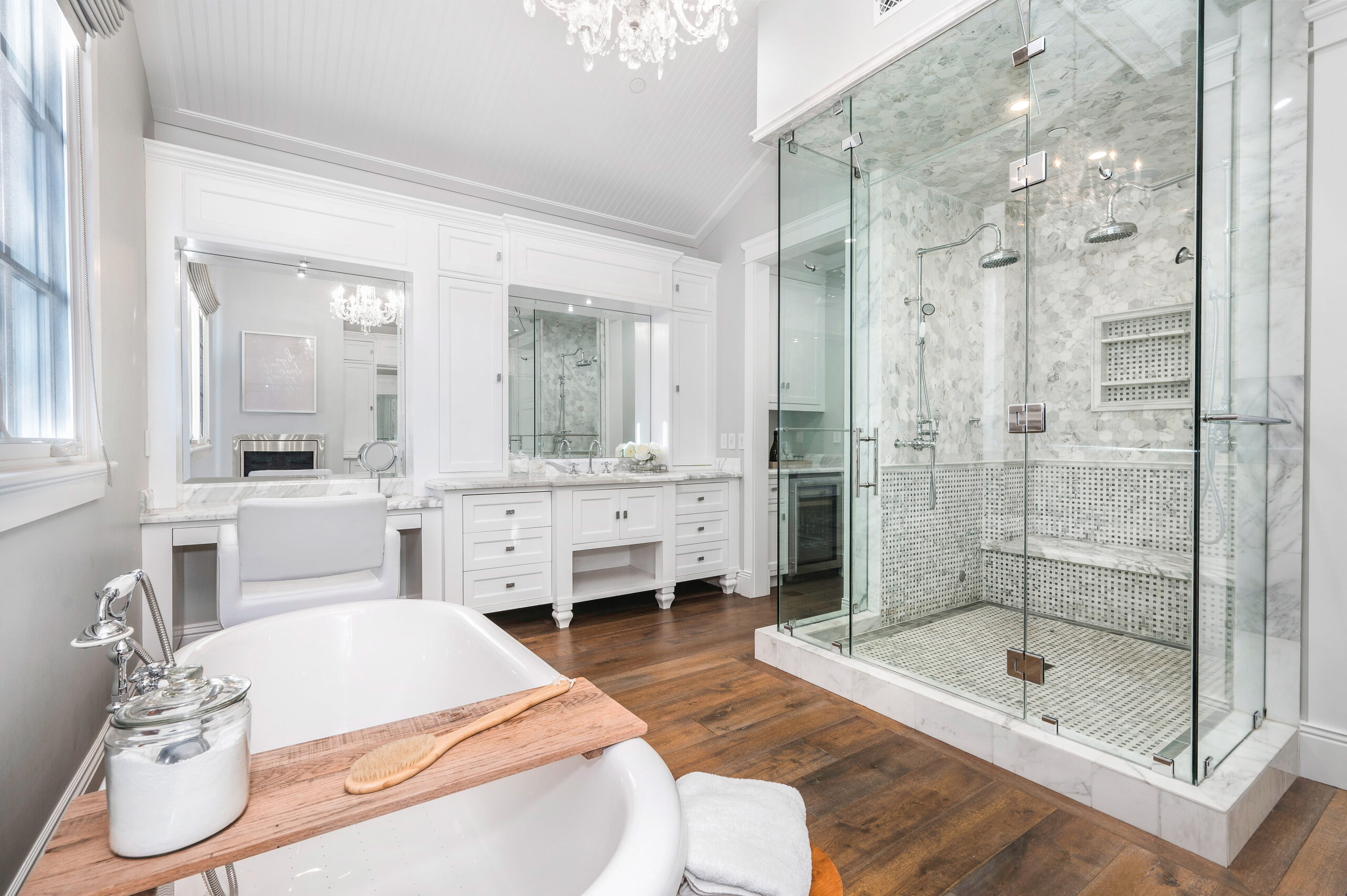 Primary bath renovation by Merlex Homes
